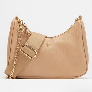 EUC Peta + Jain Paloma Sand Pebble Gold Vegan Leather Crossbody Bag